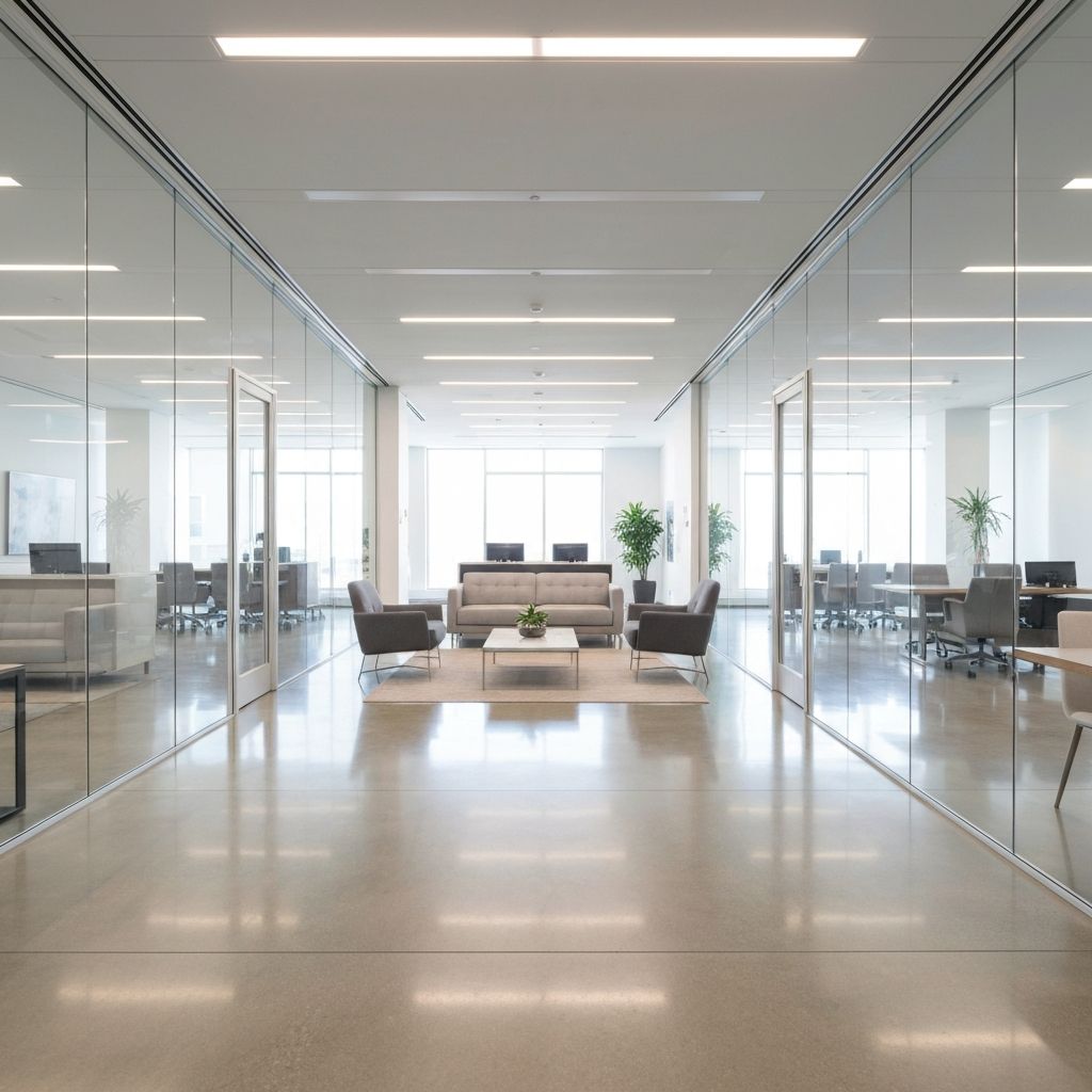 Bright modern office reception area